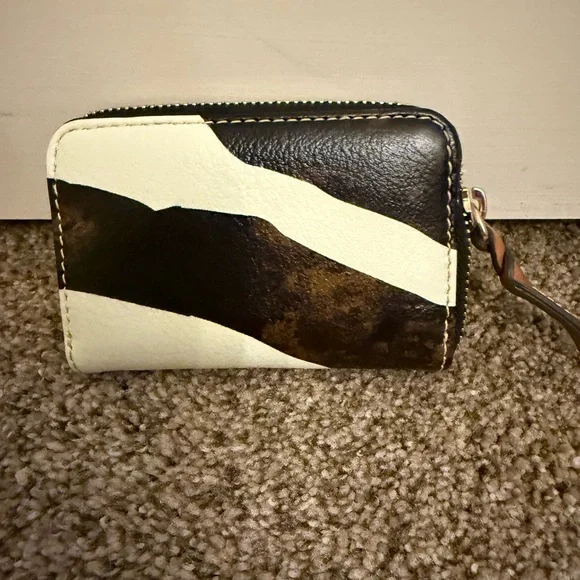 Dooney & Bourke Black and White Cowhide Wallet - Picture 2 of 5